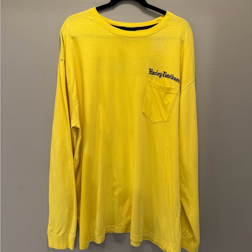 Harley-Davidson Men's Long Sleeve Yellow Tee